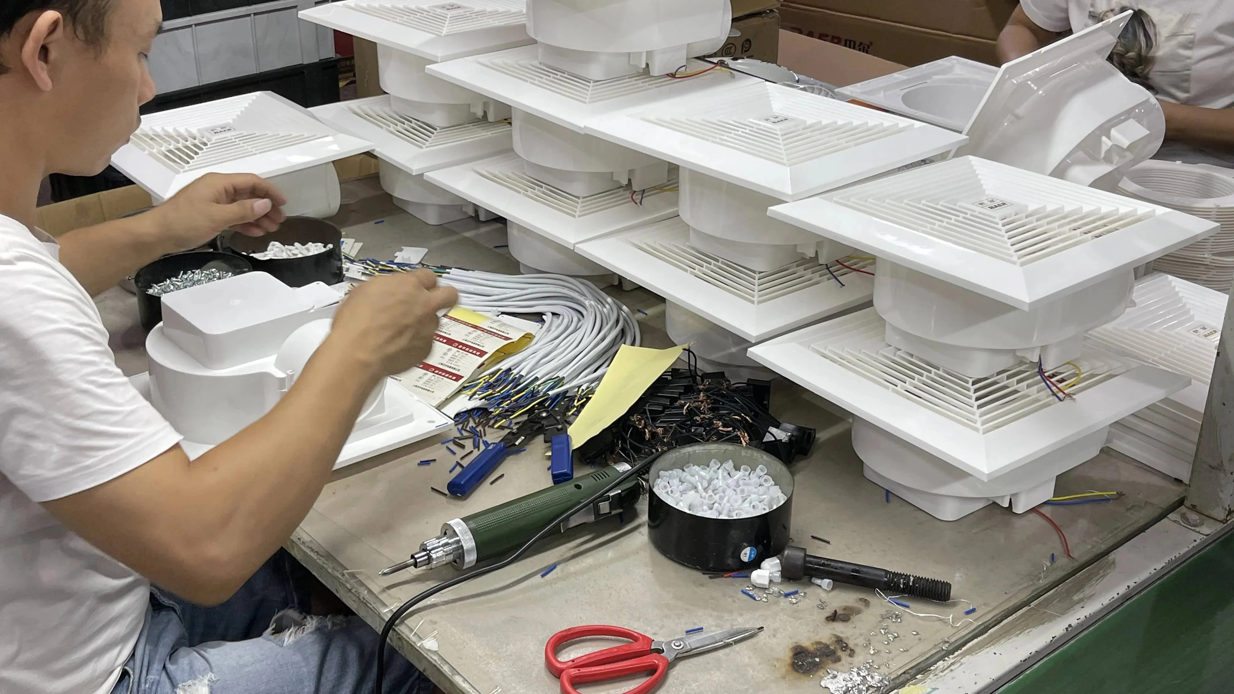 Exhaust fan product assembly line