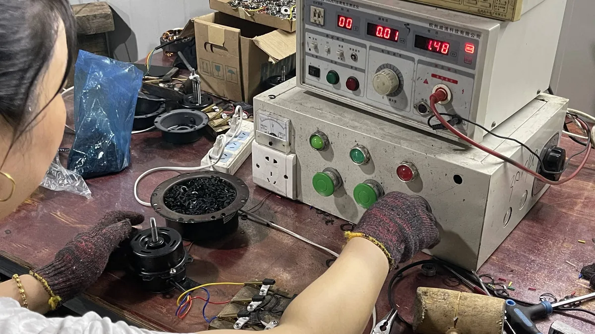 Motor run on a test bench at the BAER factory before assembly