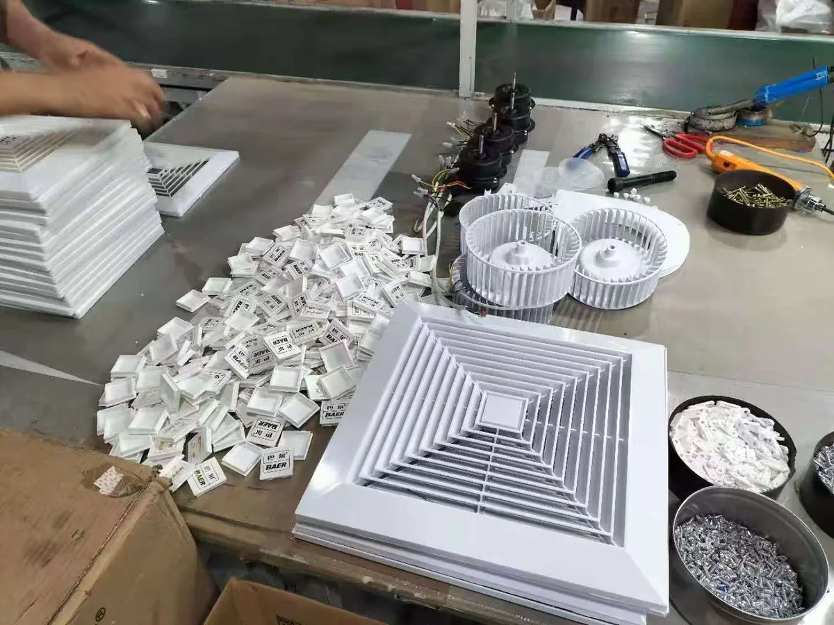 BAER nameplates and impellers on the factory assembly bench before fitting