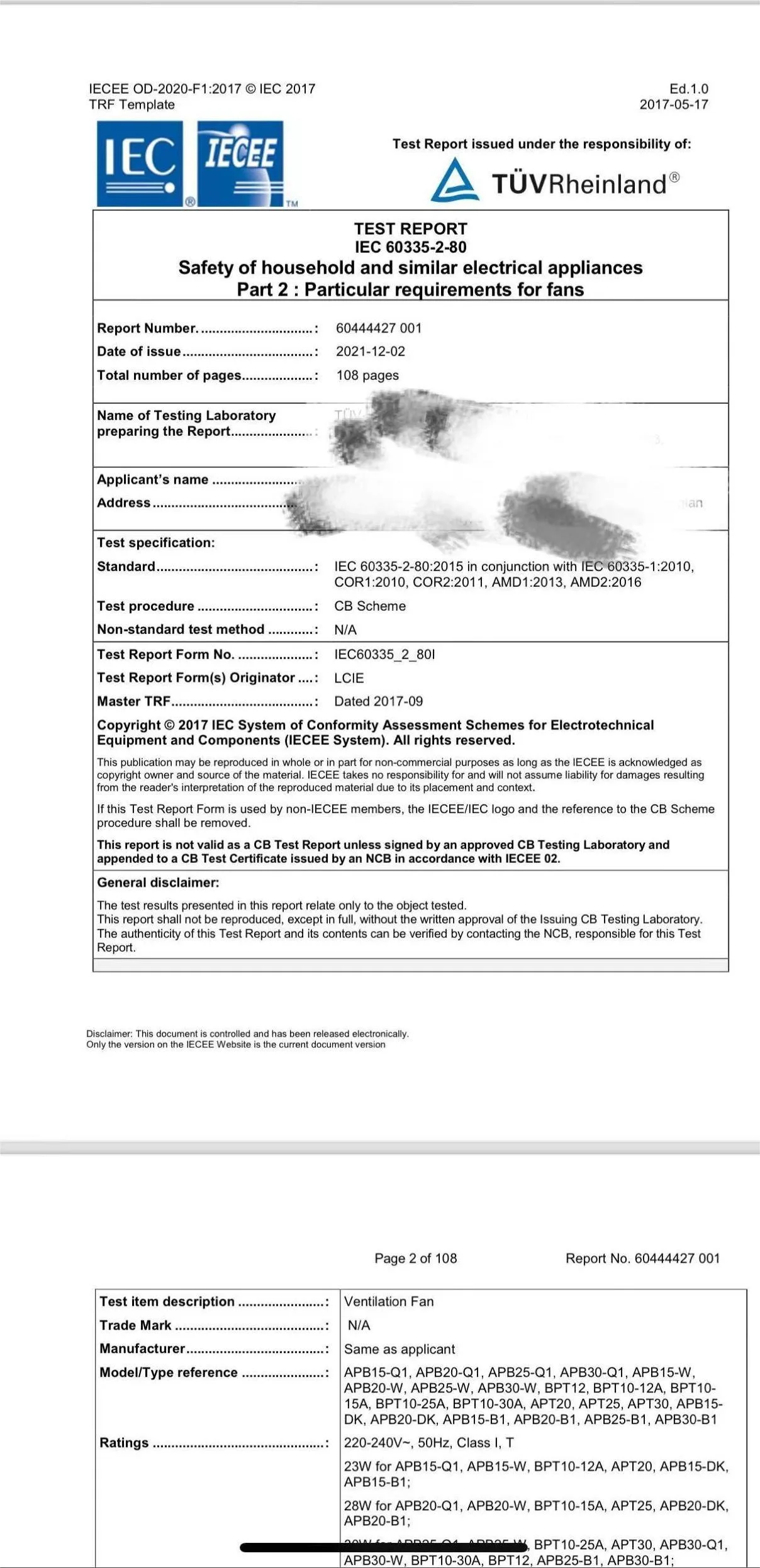 CB Certificate